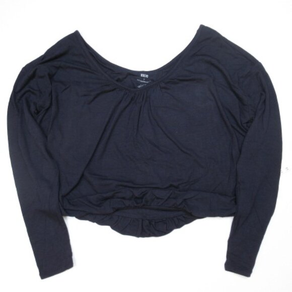 Anthropologie Maeve Long-Sleeve Bubble Top Navy Blue XS - Picture 2 of 10
